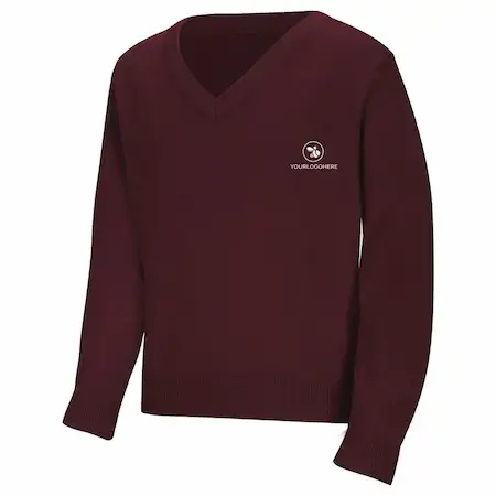 Crest Maroon Winter V-Neck Sweater