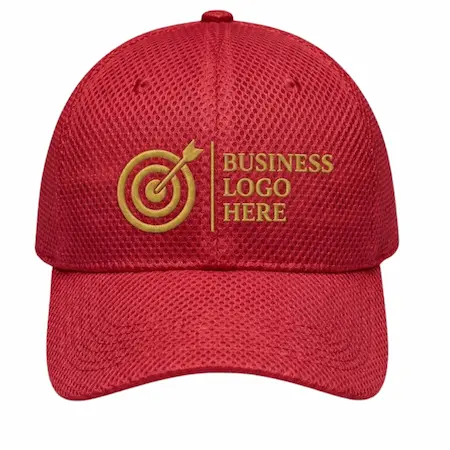 Custom Logo Airy Mesh Baseball Cap – Red