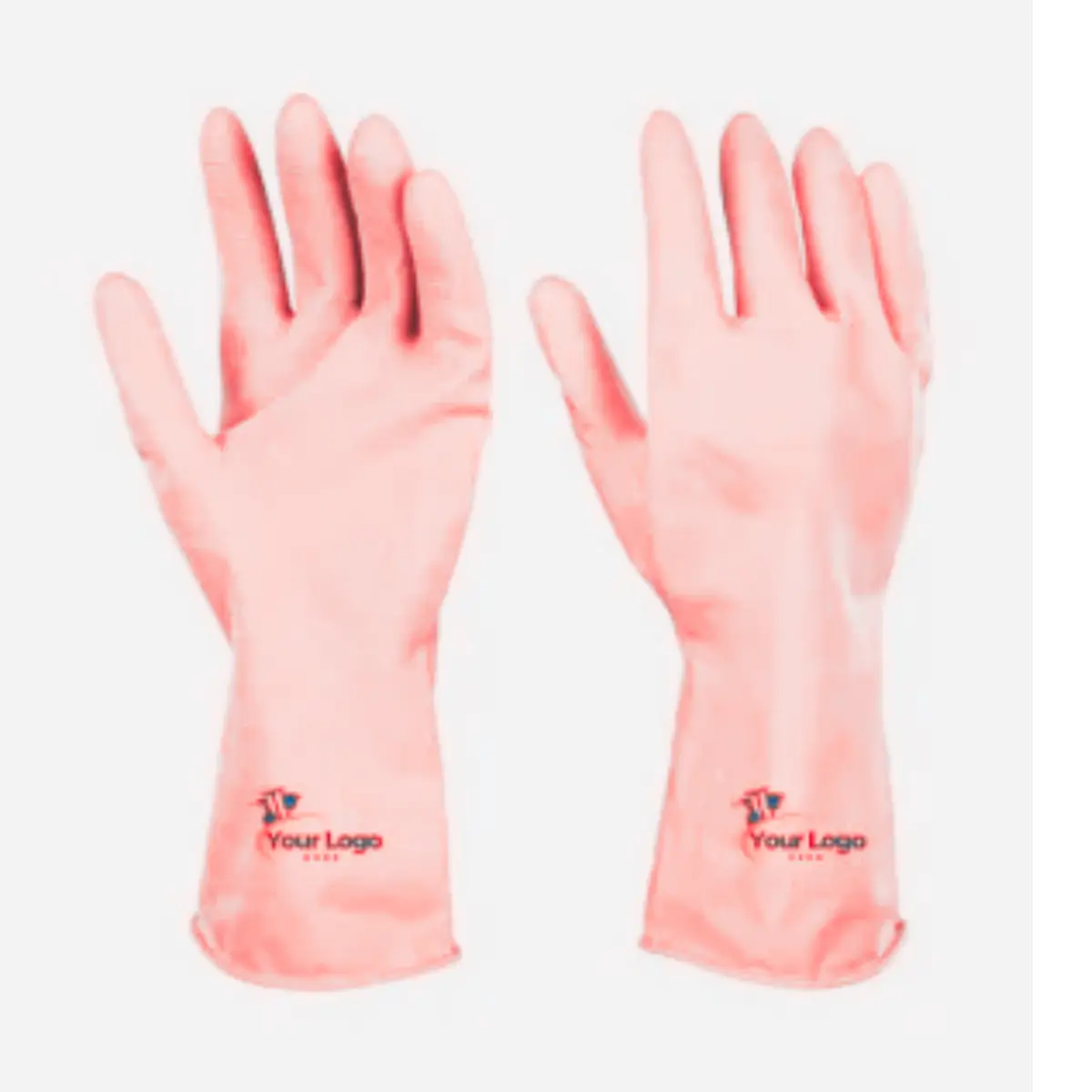 Custom Logo Pink Rubber Gloves for Cleaning and Safety