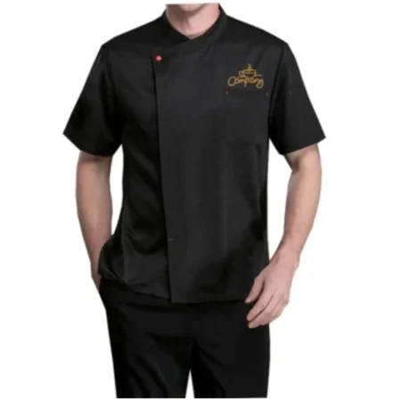 Customized Short Sleeve Chef Coat Black