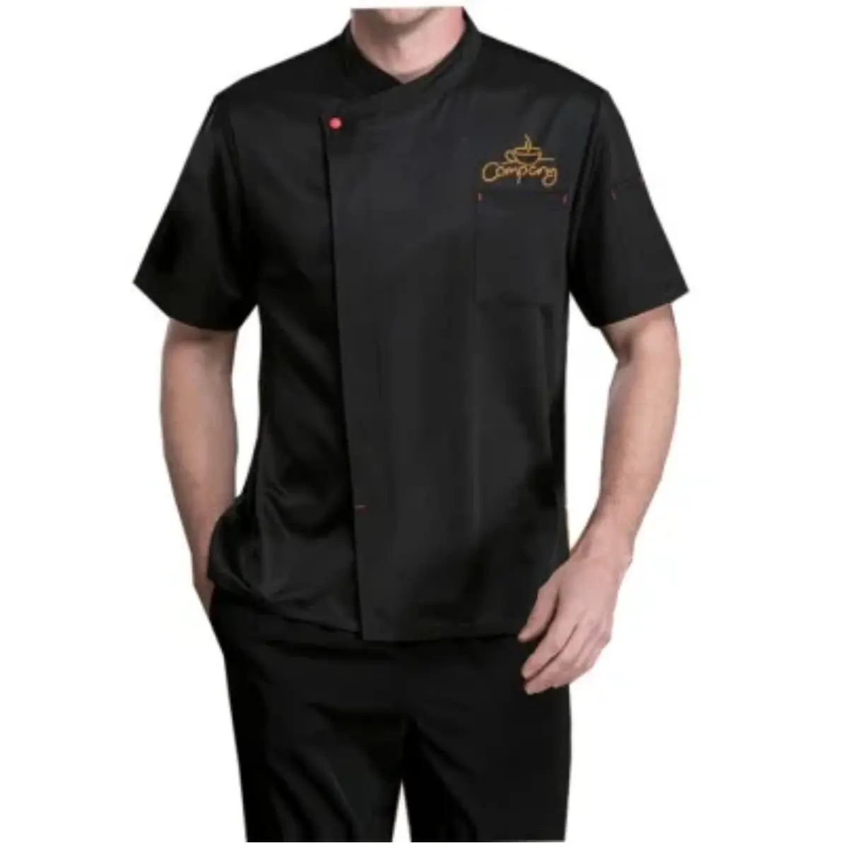 Customized Short Sleeve Chef Coat Black