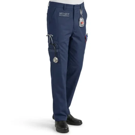 Elastic Waist Scrub Pants With Functional Drawstring