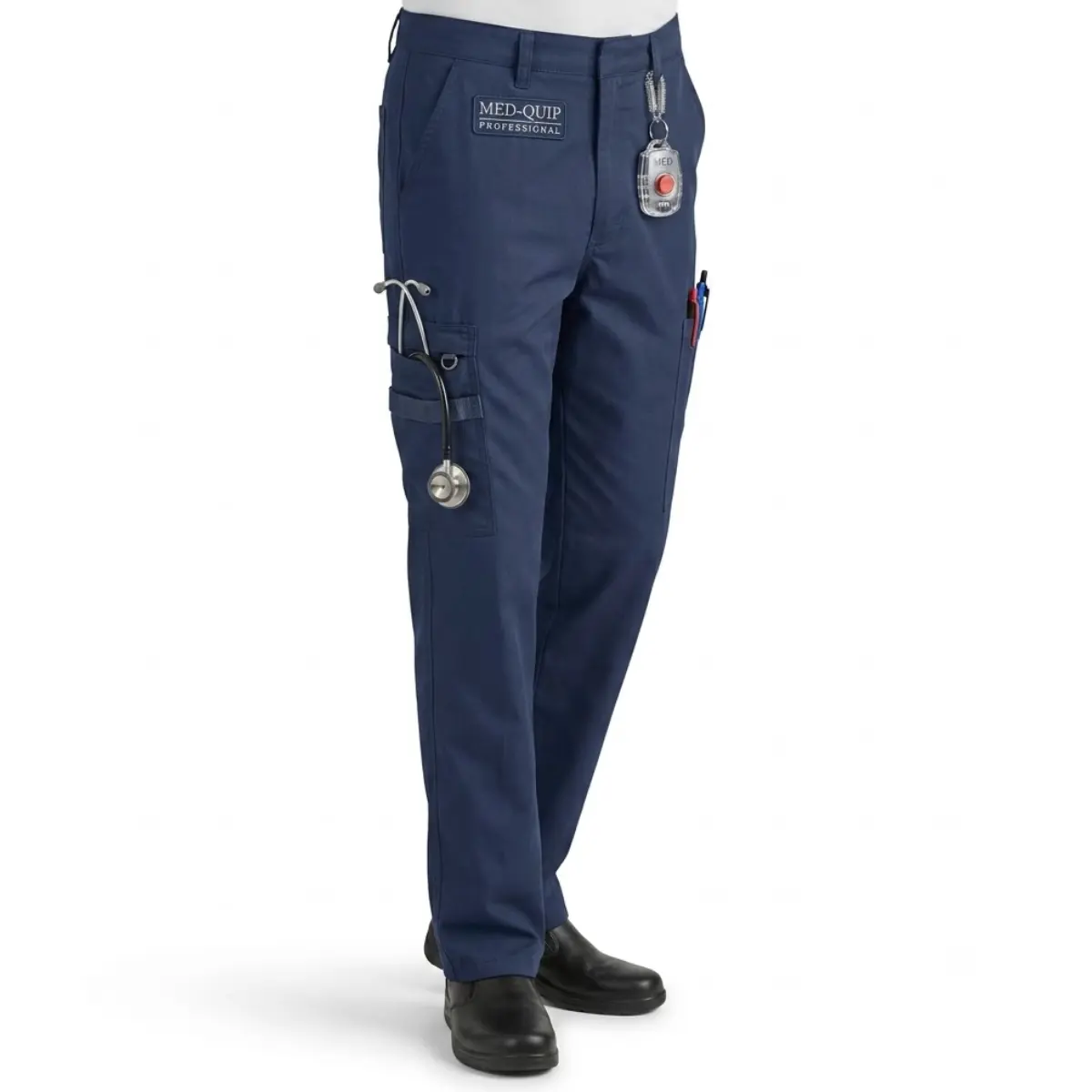 Elastic Waist Scrub Pants With Functional Drawstring