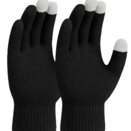 Knitted Cotton Black & White Work Gloves with Custom Logo Print