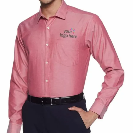 Men's Economy Long Sleeve Office Shirt Light Red