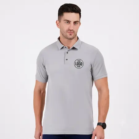 Plain Light Grey Polo T-Shirt