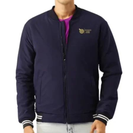 Vintage Zipper Bomber Jacket Blue