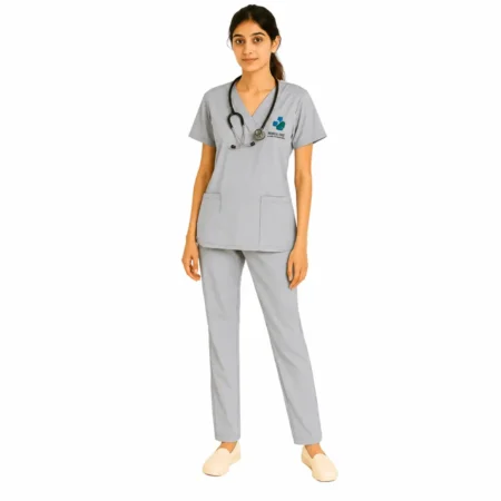 Women's Designer Mock Wrap Scrub Top