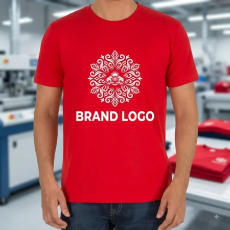 Customized Dri Fit Round Neck T-Shirt Red