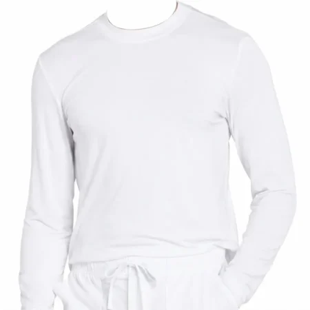 Long Sleeve Underscrub Round Neck T-Shirt White