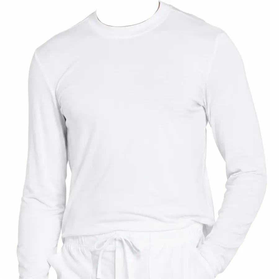 Long Sleeve Underscrub Round Neck T-Shirt White