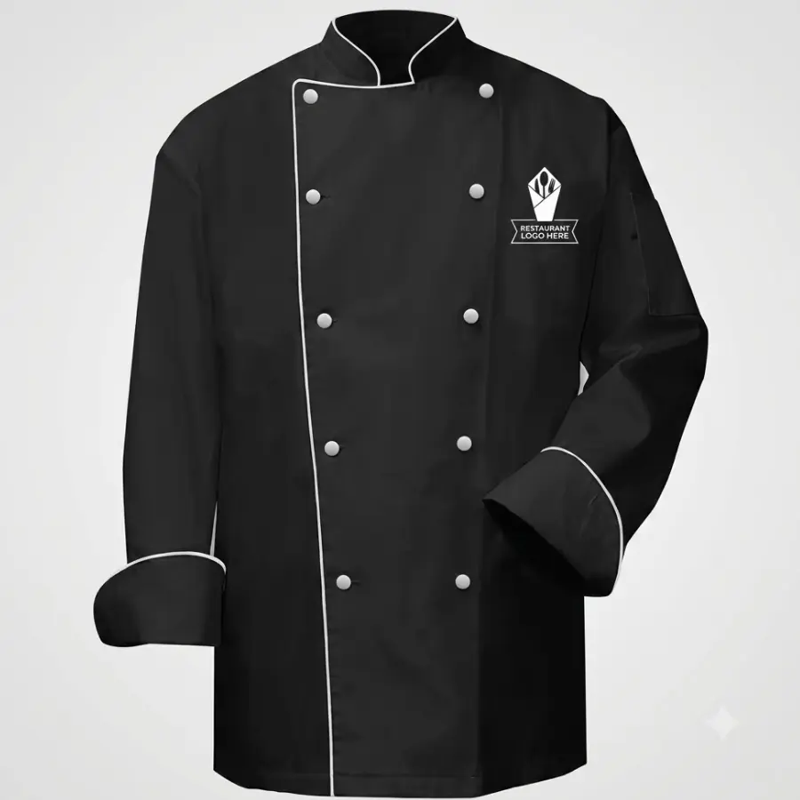 Premium Black Double-Breasted Chef Coat