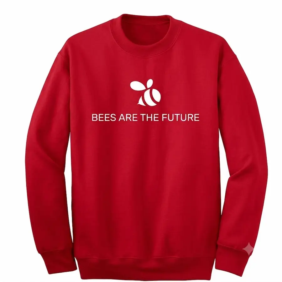 Solid Red Crewneck Logo Sweatshirt