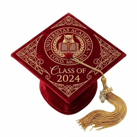 Stylish Personalized Maroon Graduation Cap