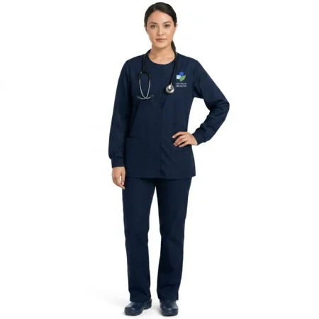 Women's Full Sleeves Jacket Scrub Top